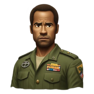 frowning kirk from tropic thunder sticker