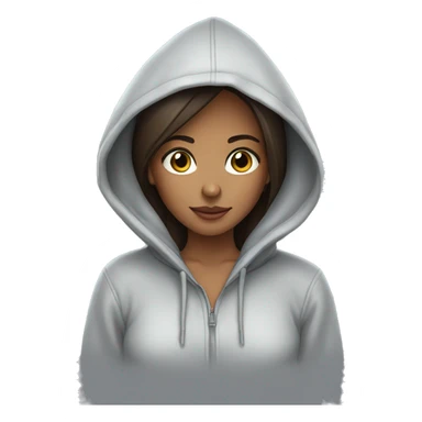 Rainy day and light brunette girl hoodie sticker