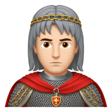 Russian prince Alexander Nevsky in chain mail and with red mantle sticker