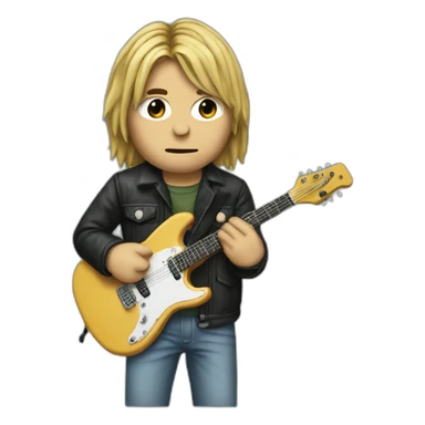 kurt cobain holding guitar sticker
