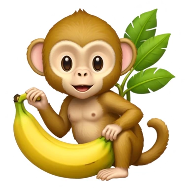 Banana Monkey Green Pink Yellow sticker