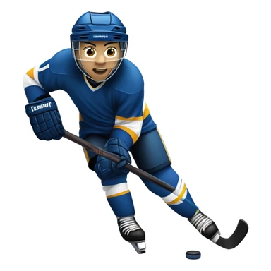Hockey player shooting a puck at the net sticker