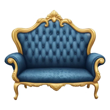 Navy blue rococo sofa sticker