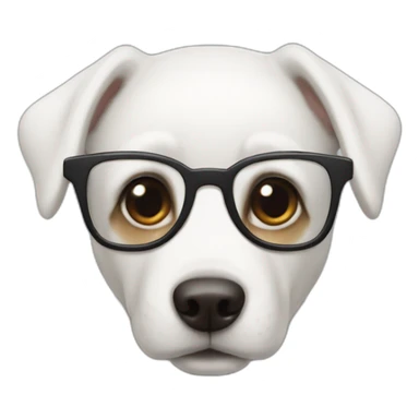 White dog nerd sticker