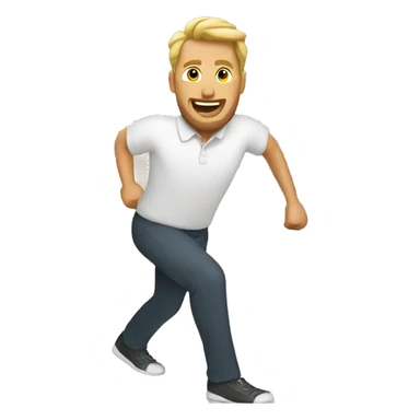 white man bowling sticker