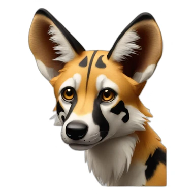 Greedy wild African dog  sticker