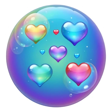 trail of bubbles no faces in heart  sticker