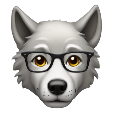 wolf with glasses sticker
