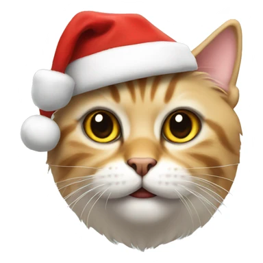 Cat with santa hat sticker