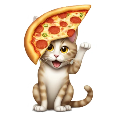 Cat eating a pizza  sticker