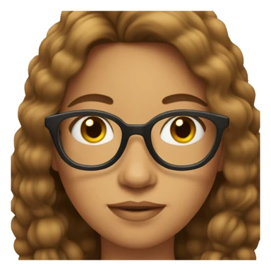 a queen with glasses and long brown hair sticker