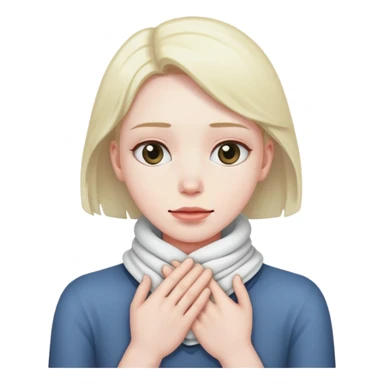 Someone with there two hands wrapped around there neck sticker