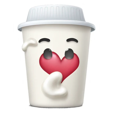 Yogurt with broken heart  sticker