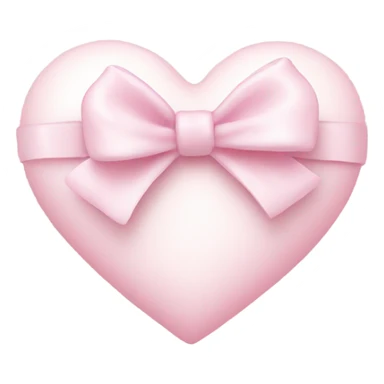 Pastel pink heart with white bow sticker