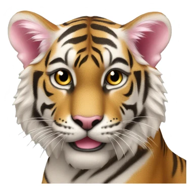 Gatta tigrata con fiocco rosa sticker