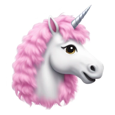 Pink fluffy unicorn sticker