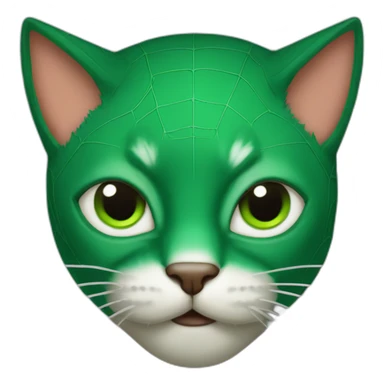 Green Spider-Man as a cat sticker
