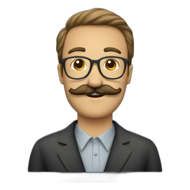 teacher with mustache on blackboard background sticker
