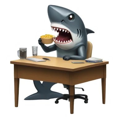 Desk eating shark sticker
