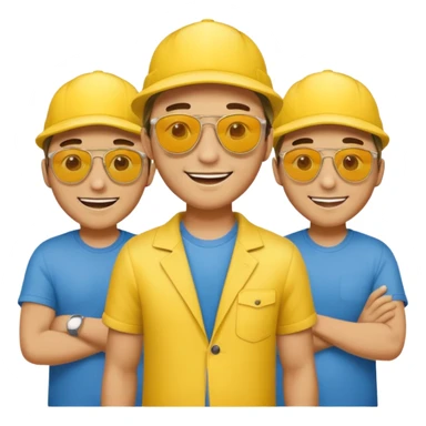 16 blokes on a golf trip wearing yellow caps sticker