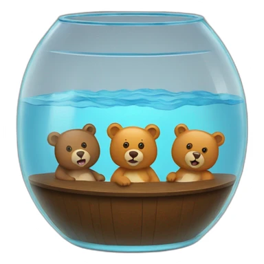 fishbowl with two adult bears talking microphone inside sticker
