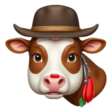 cow with a hat sticker