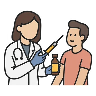 A female doctor who is doing PRP injections, add a patient sticker