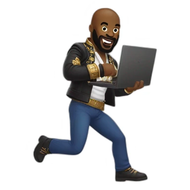 mr t dancing with a laptop sticker