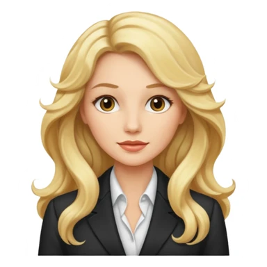 elegant female boss with long blonde wavy hair sticker