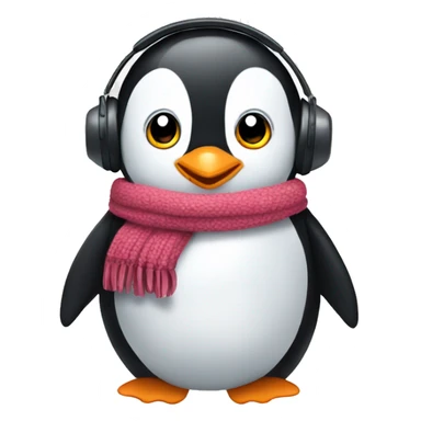 Penguin wear earmuffs and a scarf  sticker