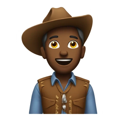 cowboy emoji with fingers crossed sticker