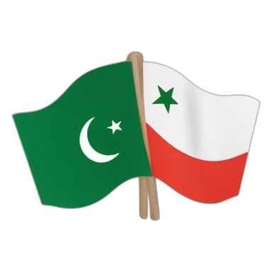 PTI party flag half red and half green with Moon and a star like Pakistan flag sticker