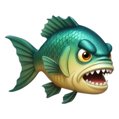 angry fish sticker