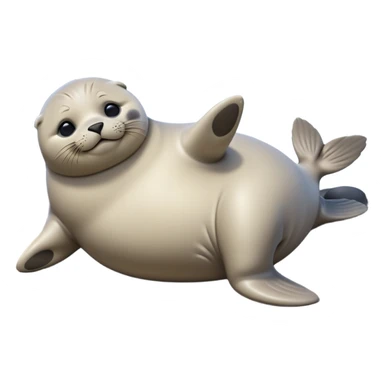 cinematic-seal-realistic-full-body-lounging-emoji,-plump-sleek-body-stretched-out-on-a-rocky-shoreline,-short-smooth-fur-glinting-in-the-sea-breeze,-flippers-tucked-comfortably-beneath-its-body,-large-dark-eyes-filled-with-playful-curiosity,-whiskered-muzzle-lifted-slightly-as-if-smiling,-simplified-yet-realistic-focused-features,-highly-detailed,-glowing-with-a-refreshing-marine-radiance sticker