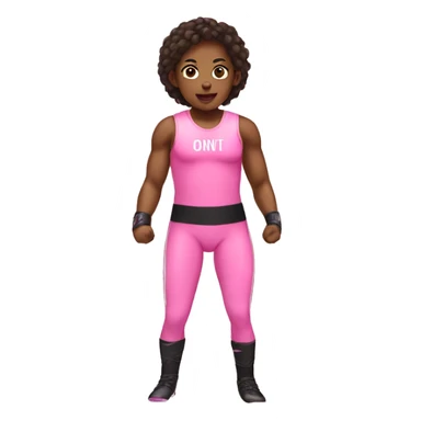 Girls wearing pink and wrestling  sticker