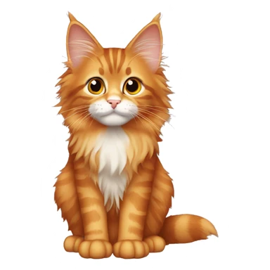 small orange maine coon cat sticker