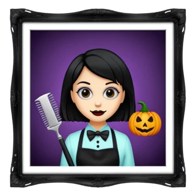 halloween hairdresser saloon sticker