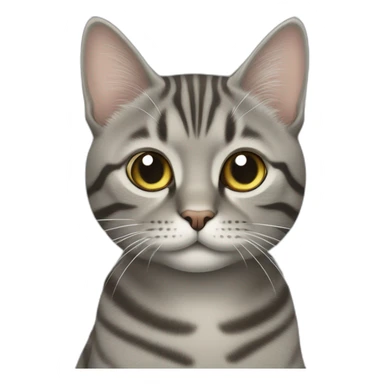Un chat tabby gris avec une petite queue sticker