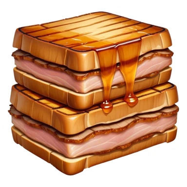 Cinematic tender pork belly, slow-roasted to perfection, crispy caramelized edges, glistening with juices, sliced into thick, rich layers, warm golden tones, luxurious and indulgent. sticker