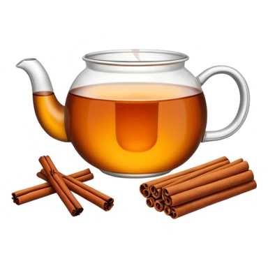 Hot cinnamon tea with cinnamon sticks sticker