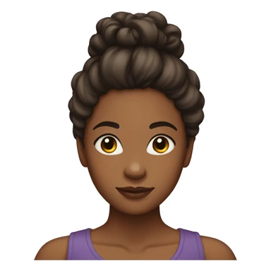 medium dark-skin girl with curly hair put up in a bun sticker