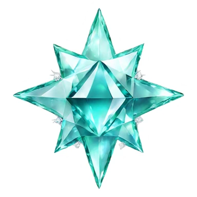 Diamond star with 5 agnles and smarald color sticker