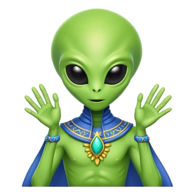 Green alien vyshyvanka sticker