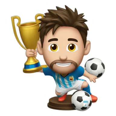 Leonel messi festejando con la copa del mundo de futbol sticker