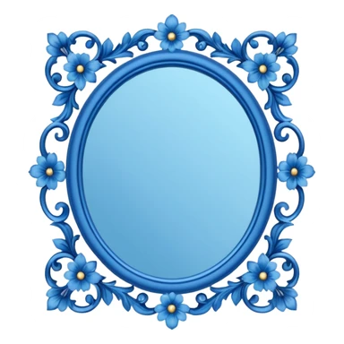 Blue floral mirror  sticker