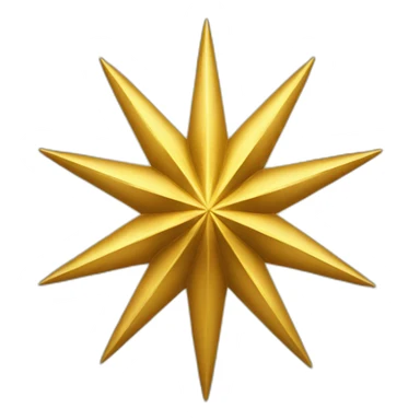 eight pointed golden fantasy star sticker