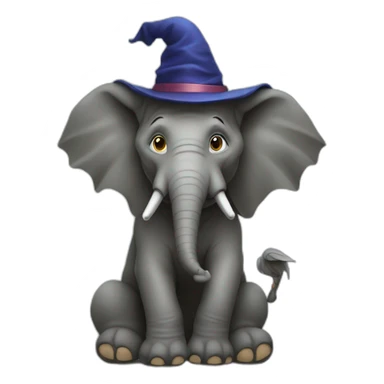 Sorcière sur éléphant sticker