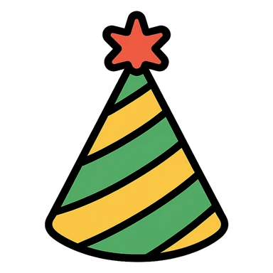 simple festive party hat color icon sticker