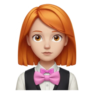 In A Clash Of Clans Aesthetic orange hair woman with pink bowtie sticker