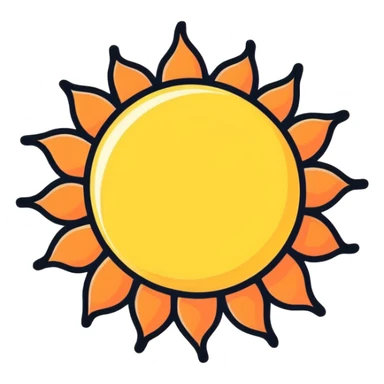 Vintage line Sun sticker